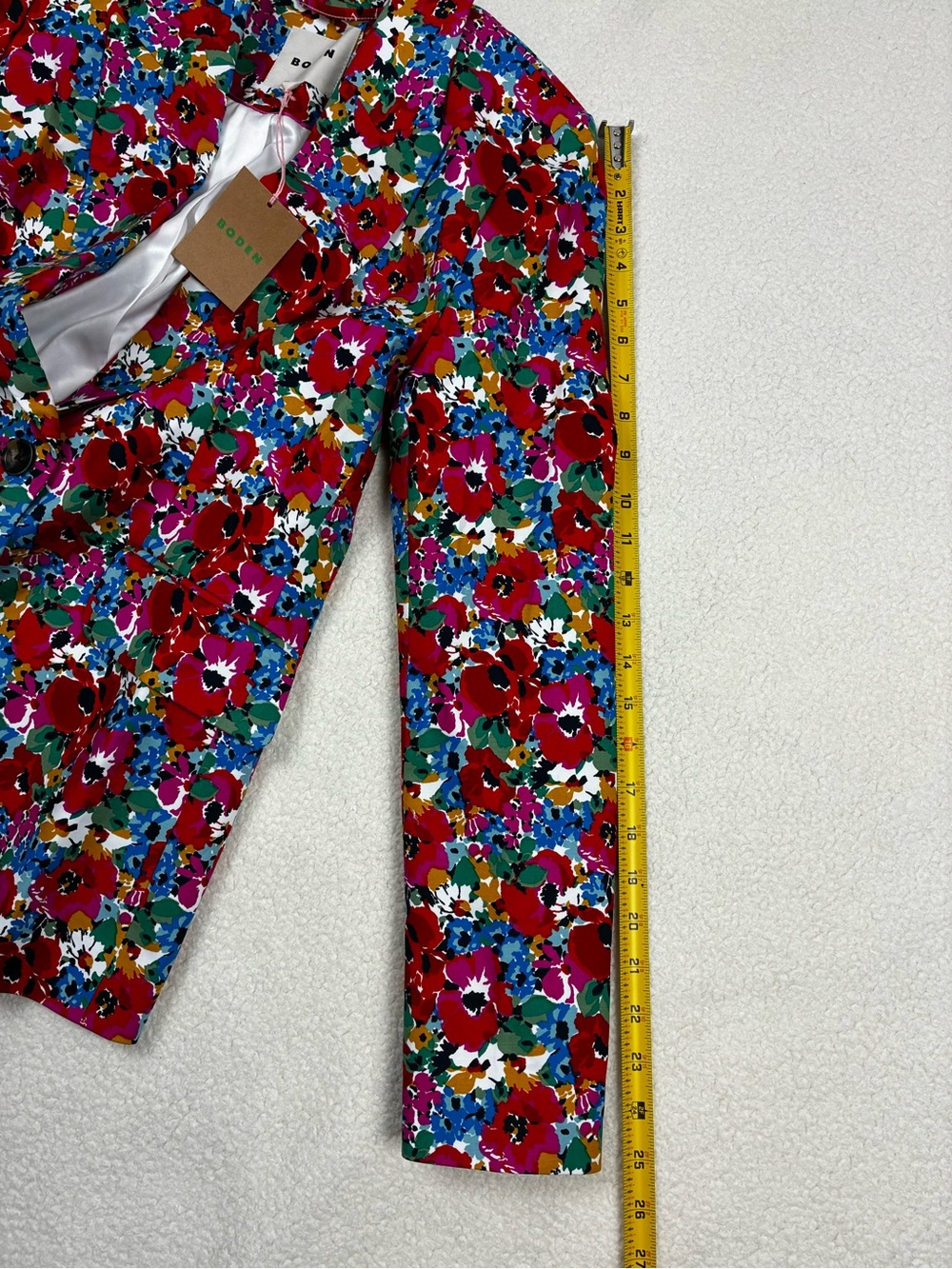 NWT Boden Marylebone Cotton Sateen Blazer Floral Wild Poppy 8R US - Picture 8 of 9